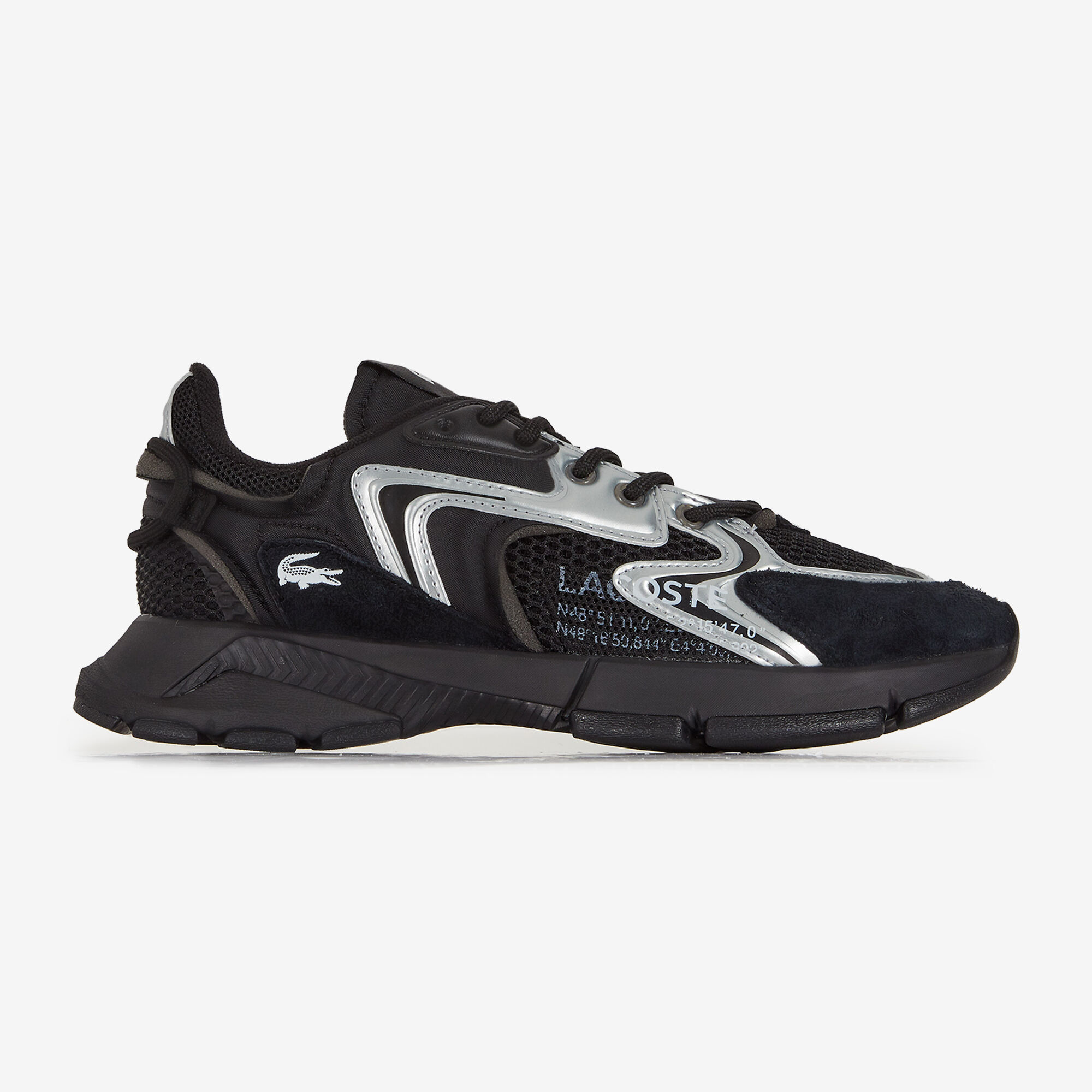LACOSTE L003 NEO NOIR ARGENT SNEAKERS HOMME Courir.be
