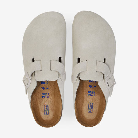 BIRKENSTOCK boston BOSTON SUEDE ANTIQUE WHITE WIT DAMES