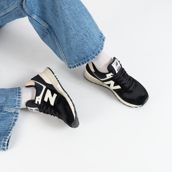 New balance 574 discount noir et rose