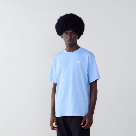 NEW BALANCE TEE SHIRT SMALL LOGO BLAUW/WIT HEREN