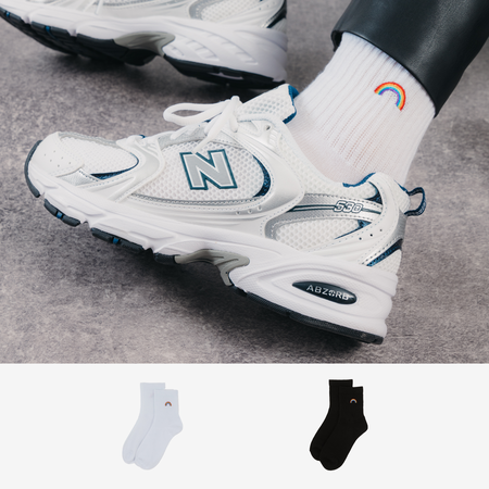 COURIR MID CREW RAINBOW 2PK BLANC/NOIR MIXTE