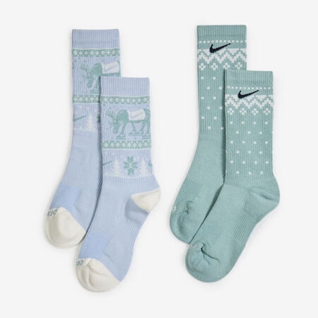 NIKE CHAUSSETTES X2 CREW WINTER BLEU/VERT HOMME