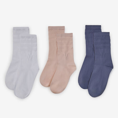 ADIDAS ORIGINALS CHAUSSETTES X3 CREW TRANSPARENT BEIGE/BLANC FEMME