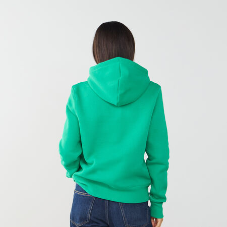 NIKE HOODIE CLUB CENTERED LOGO VERT/BLANC FEMME