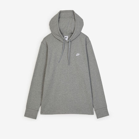 NIKE HOODIE CLUB KNIT GRIS/BLANC HEREN