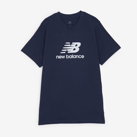 NEW BALANCE TEE SHIRT BIG LOGO MARINE/BLANC HEREN