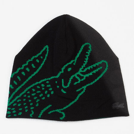LACOSTE BEANIE LOGO REVERSIBLE NOIR/VERT HOMME