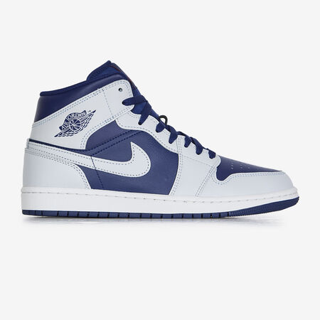 AIR JORDAN 1 MID : BLANC/BLEU