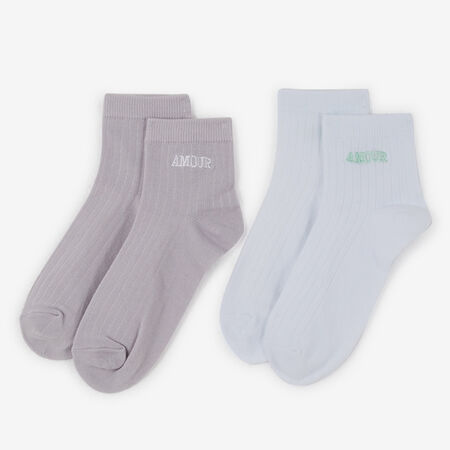 COURIR QUARTER AMOUR 2PK BLANC/VIOLET MIXTE