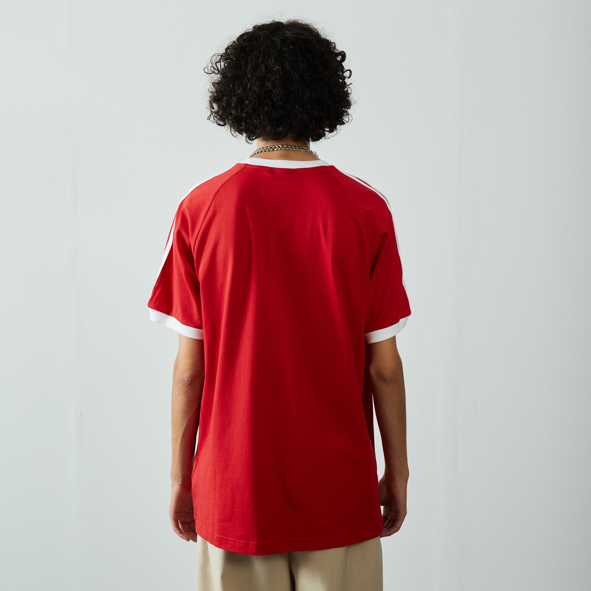 Tee shirt adidas shop 3 stripes rouge