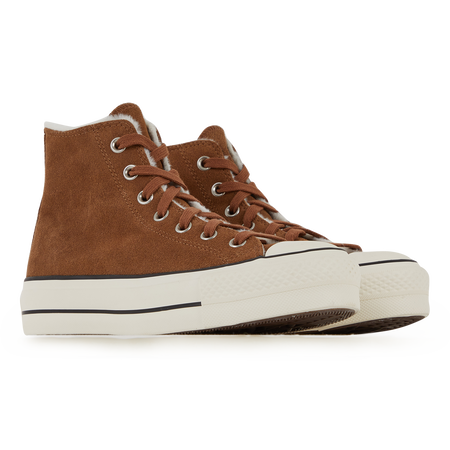 CONVERSE chuck taylor all star CHUCK TAYLOR ALL STAR LIFT HI SUEDE MARRON FEMME