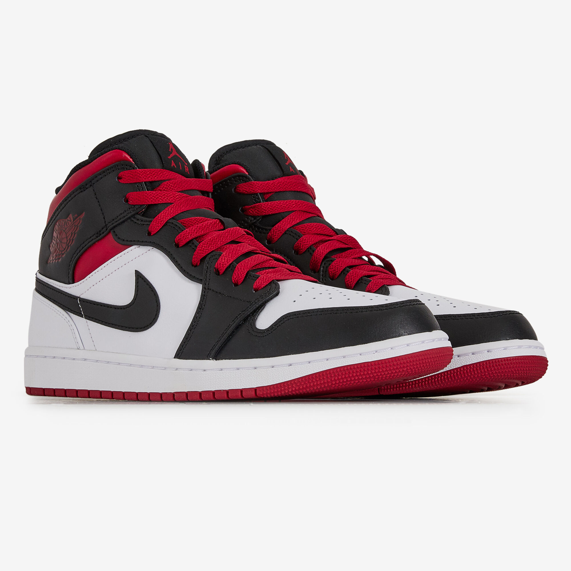 JORDAN AIR JORDAN 1 MID BLANC ROUGE SNEAKERS HOMME Courir.be