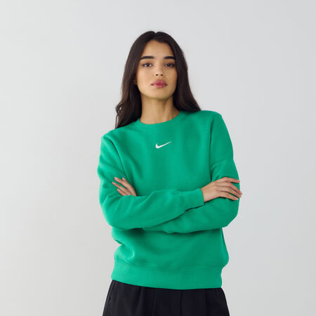 NIKE SWEAT CREW CLUB CENTERED LOGO VERT/BLANC FEMME