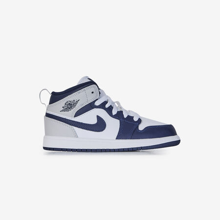 JORDAN AIR JORDAN 1 MID BLANC/MARINE KIND