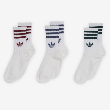 ADIDAS ORIGINALS CHAUSSETTES X3 CREW 3 STRIPES BLANC/ROUGE HOMME