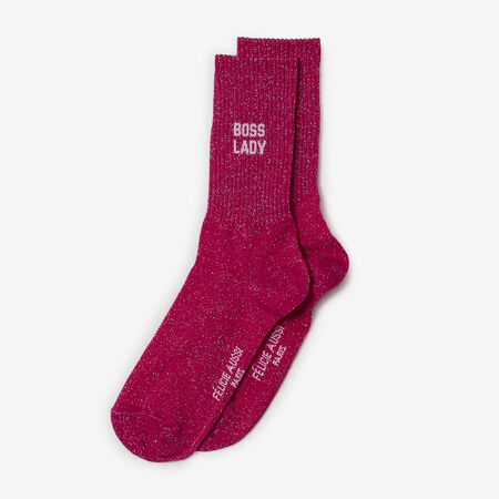 FELI CHAUSSETTES CREW BOSS LADY GLITTER ROSE DAMES