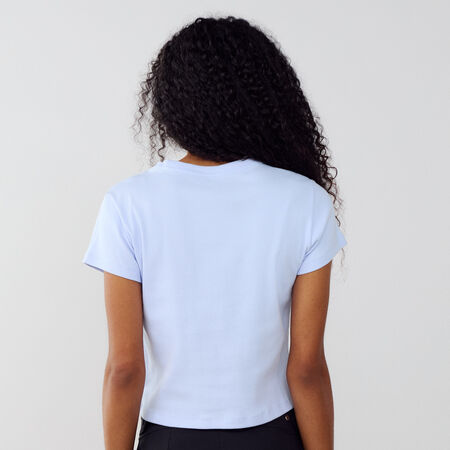 NIKE TEE TIGHT RIB BLEU DAMES