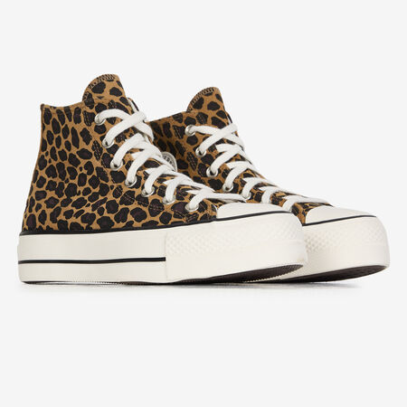CONVERSE chuck taylor all star CTAS HI LIFT LEOPARD MARRON/NOIR DAMES