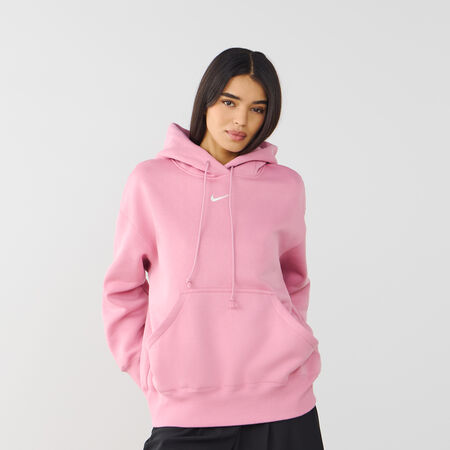 NIKE HOODIE PHOENIX LONG OVERSIZED ROSE/BLANC FEMME