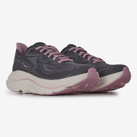 HOKA CLIFTON 10 NOIR/ROSE DAMES