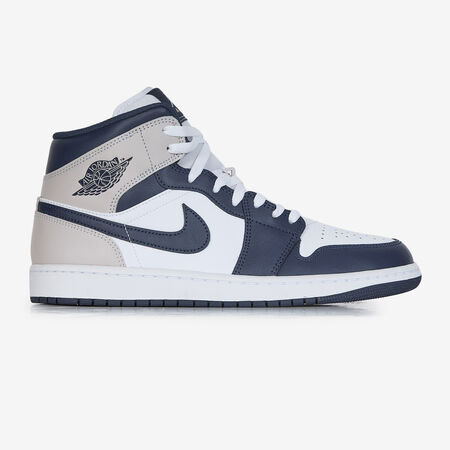 JORDAN AIR JORDAN 1 MID BLANC/MARINE HOMME
