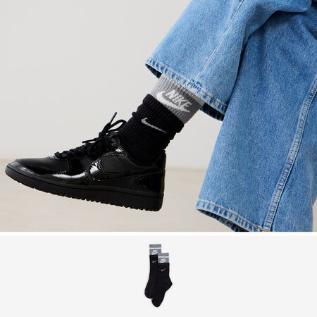 NIKE CHAUSSETTES CREW FUTURA BICOLORE NOIR/GRIS HOMME