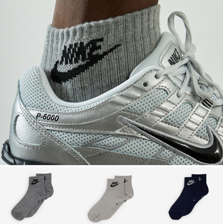 NIKE CHAUSSETTES X3 QUARTER COLORED NSW LOGO BEIGE/NOIR MIXTE
