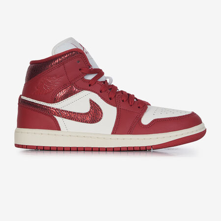 JORDAN AIR JORDAN 1 MID SE BLANC/ROUGE FEMME