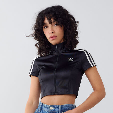ADIDAS ORIGINALS JACKET FZ SHORT SLEEVE ADICOLOR ZWART/WIT DAMES