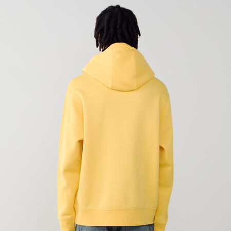 NIKE HOODIE CLUB SMALL LOGO JAUNE/BLANC HOMME