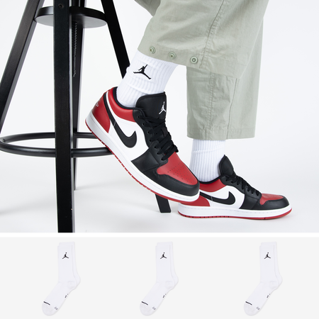 JORDAN CHAUSSETTES X3 CREW JUMPMAN BLANC/NOIR HOMME
