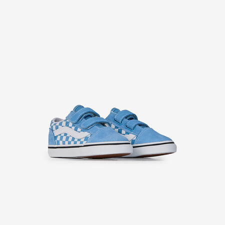 VANS old skool OLD SKOOL V CHECKERBOARD BLEU/BLANC BÉBÉ