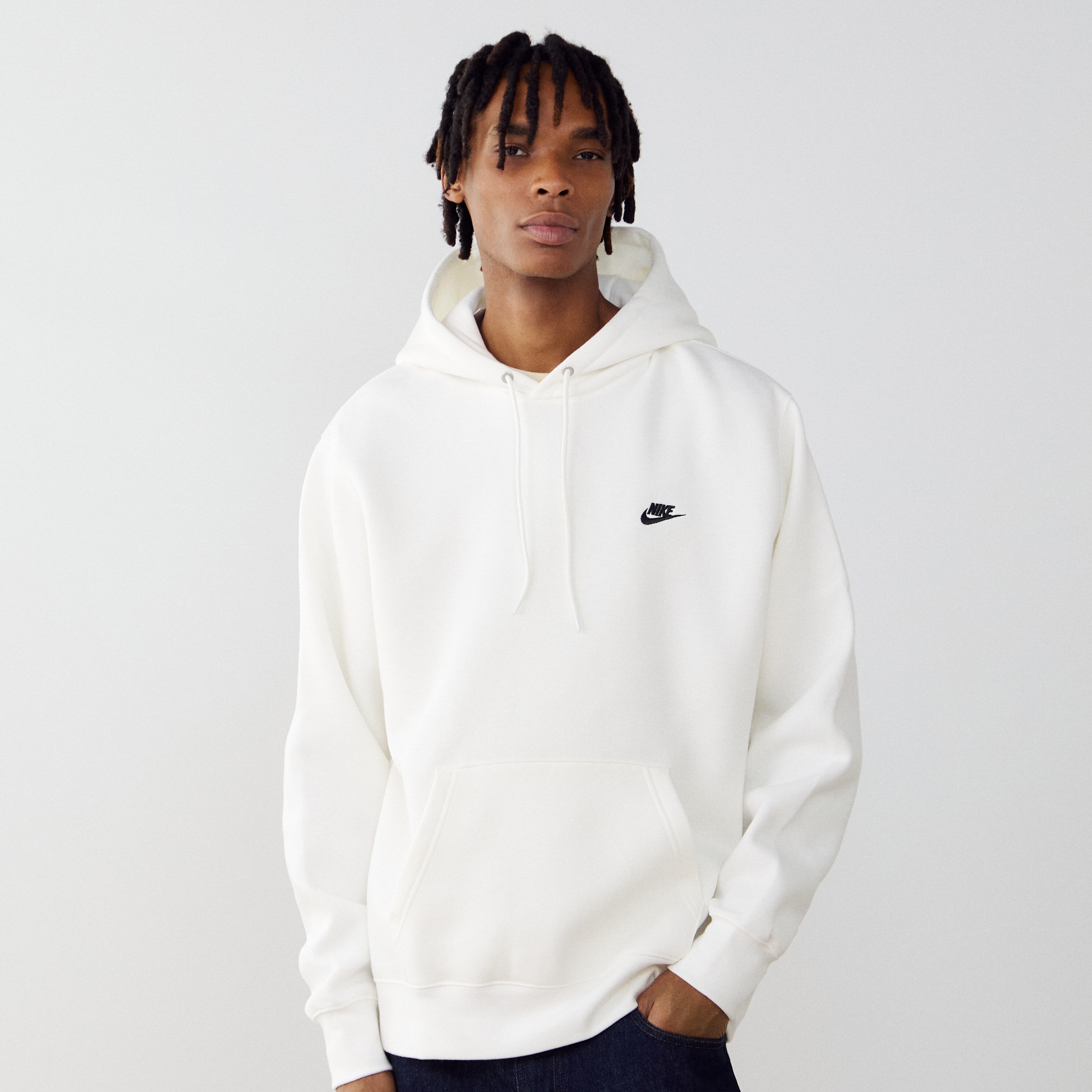 white nike pullover jacket