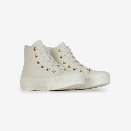 CONVERSE chuck taylor all star CHUCK TAYLOR ALL STAR EVA LIFT HI LEATHE BEIGE/OR CADET