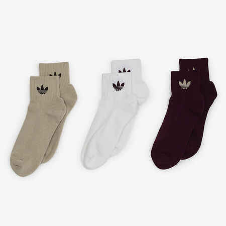 ADIDAS ORIGINALS CHAUSSETTES X3 QUARTER TREFOIL BLANC/BEIGE HOMME