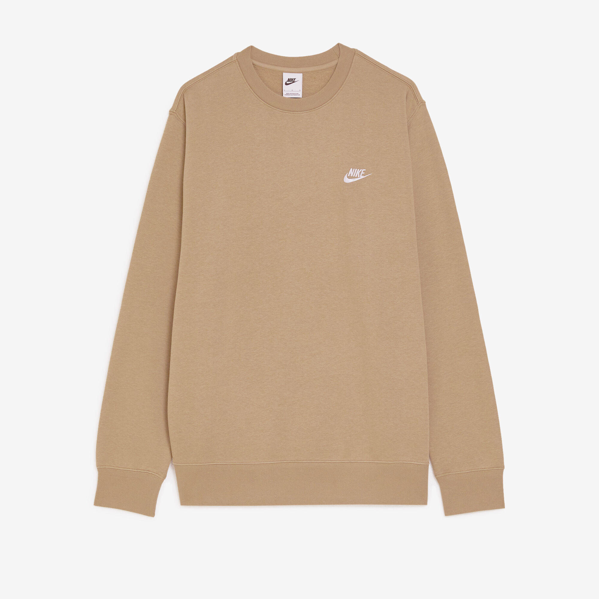 NIKE SWEAT CREW CLUB BEIGE KAKI SWEAT HOMME Courir.be