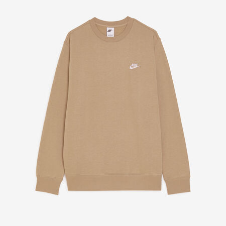 NIKE SWEAT CREW CLUB BEIGE KAKI HOMME