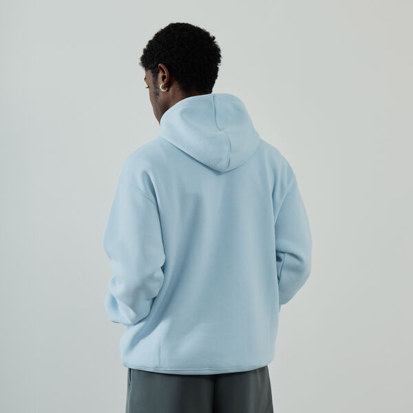 NEW BALANCE HOODIE SMALL LOGO BLEU CIEL SWEAT HOMME