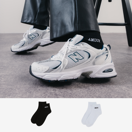 COURIR QUARTER AMOUR 2PK BLANC/NOIR MIXTE