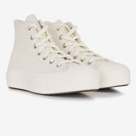 CONVERSE CHUCK TAYLOR LIFT HI CROCO BLANC FEMME