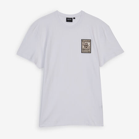 ONE PIECE TEE SHIRT WANTED LUFFY BLANC HOMME