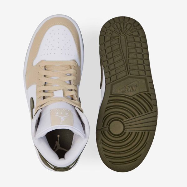 JORDAN AIR JORDAN MID WIT/KHAKI SNEAKERS DAMES
