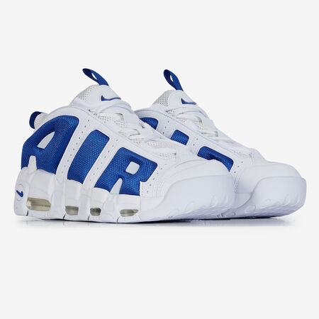 NIKE AIR MORE UPTEMPO LOW WIT/BLAUW HEREN