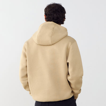 NIKE HOODIE CLUB SMALL LOGO BEIGE/BLANC HEREN