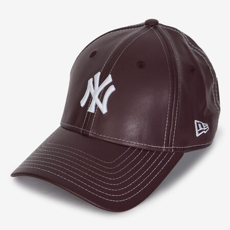 NEW ERA 9FORTY WOMEN NY TOPSTITCH PU BORDEAUX/BLANC DAMES