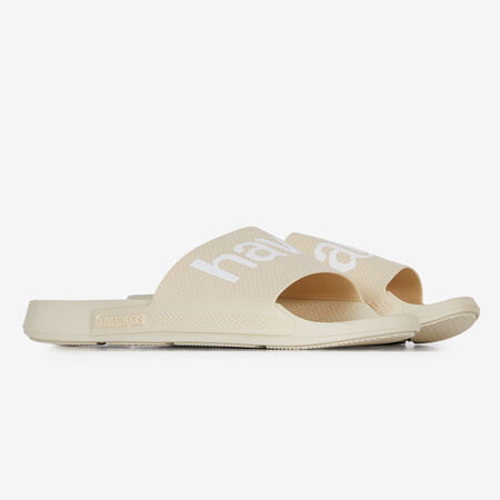 HAVAIANAS SLIDE CLASSIC LOGOMANIA BEIGE FEMME