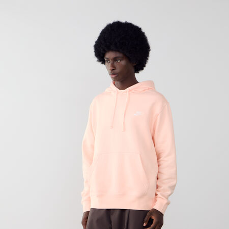 NIKE HOODIE CLUB SMALL LOGO ROSE/BLANC HOMME