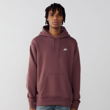 HOODIE CLUB SMALL LOGO : MARRON/BLANC