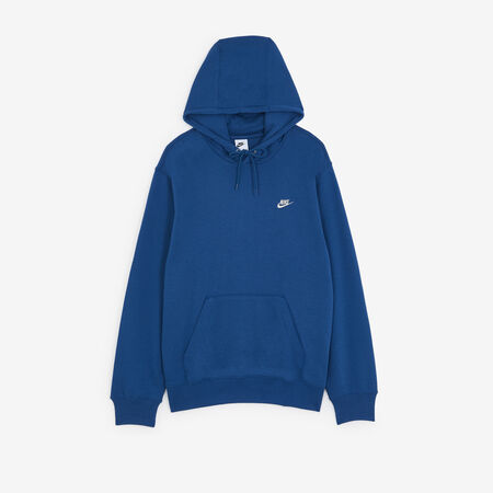 NIKE HOODIE CLUB SMALL LOGO BLEU/BLANC HOMME