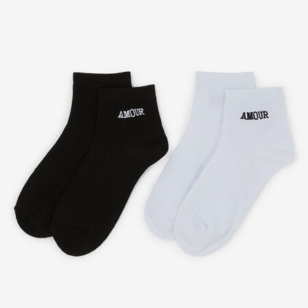 COURIR QUARTER AMOUR 2PK BLANC/NOIR MIXTE